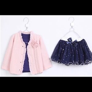 NWT GIRLS 3pc Lace tutu skirt set